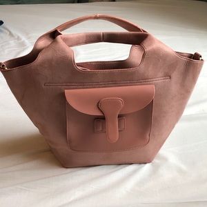 Anthropologie pink suede bag